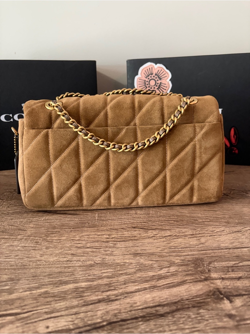Coach Quilted Tabby 26 Suede Cedar - Picture 3 of 9